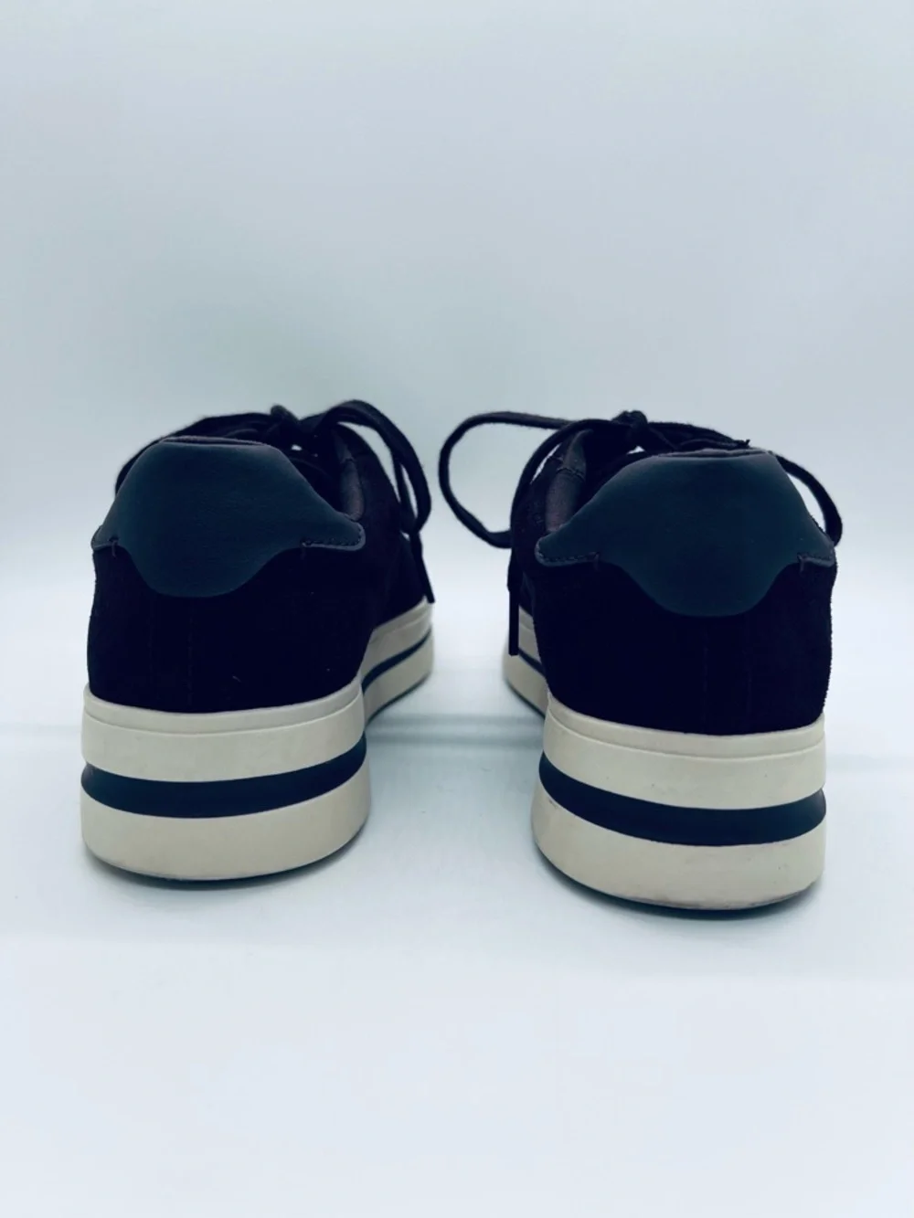 Cloudsteppers by Clarks Women’s Plum Suede Platform Sneakers with Cream Trim